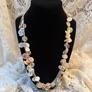 Vintage Pastel Button Necklace